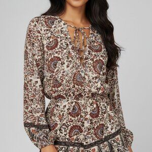 Illa Illa Boho Romper • Size M • Long Sleeve Elastic Waist